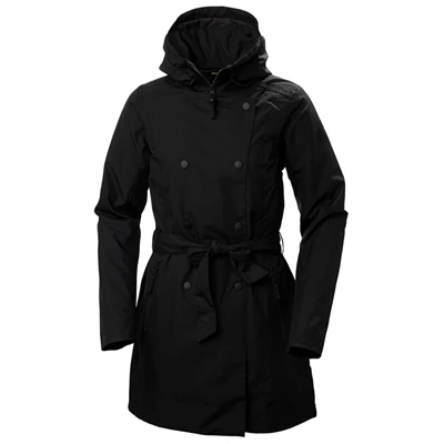 Dámské Bundy Do Deště Helly Hansen W Welsey Ii Trench Insulated Černé | LPFJY-5362