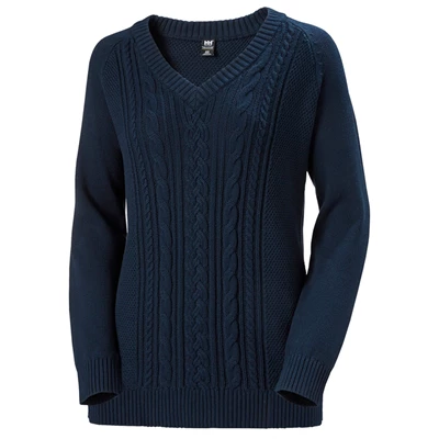 Dámské Košile Helly Hansen W Fjord Cable Knit Tmavě Blankyt | XLYBN-3278