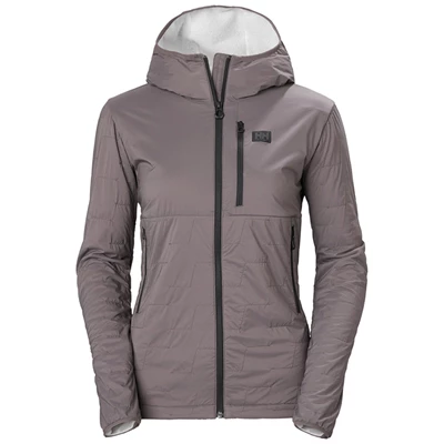 Dámské Zateplené Bundy Helly Hansen W Lifaloft Air S Kapucí Šedé | NLECD-7254